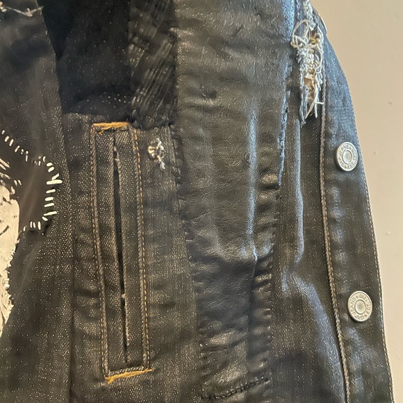 DIY distressed puck rock jean vest size small - Picture 8 of 10